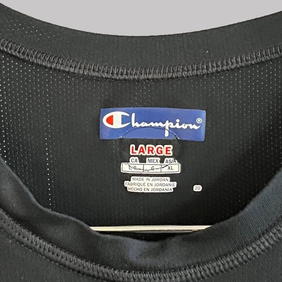 Champion Tank Top Mens Large Black Moisture Wicking Sleeveless Embroidered logo‎ - Picture 4 of 9